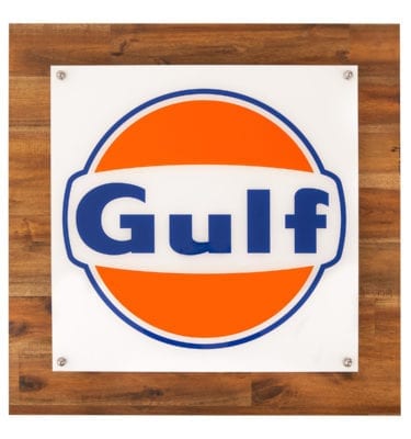 Gulf LED Light on timber backing board